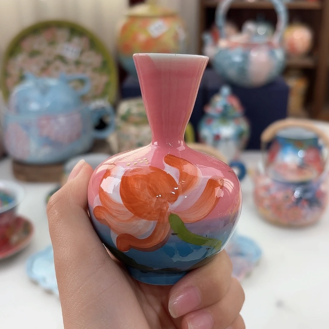 景德镇手绘高温釉下彩陶瓷茶具
