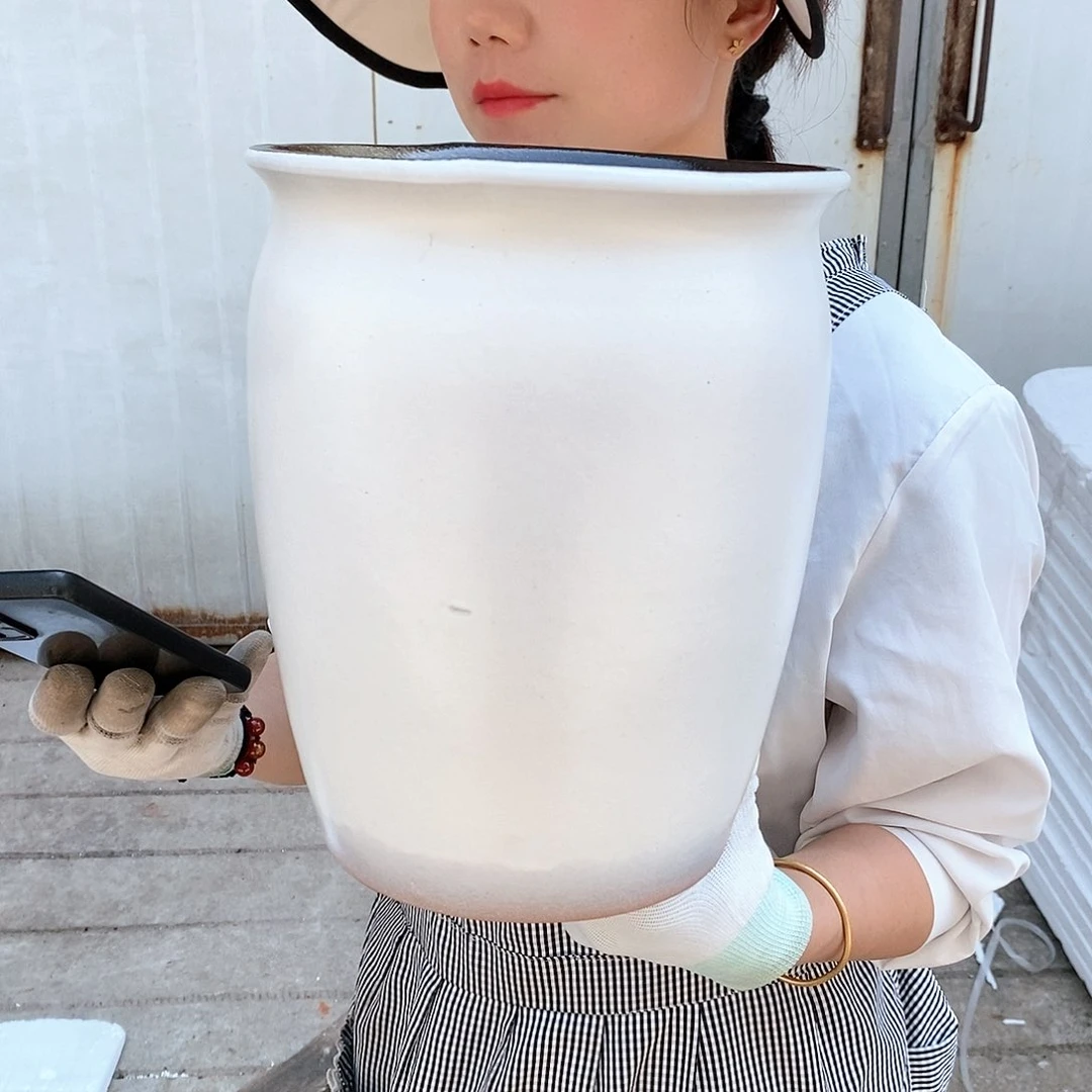 紫砂花盆瑕疵口20高25