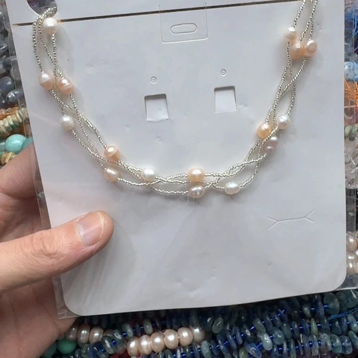 合金玛瑙/玉髓珠宝半成品一条珍珠项链