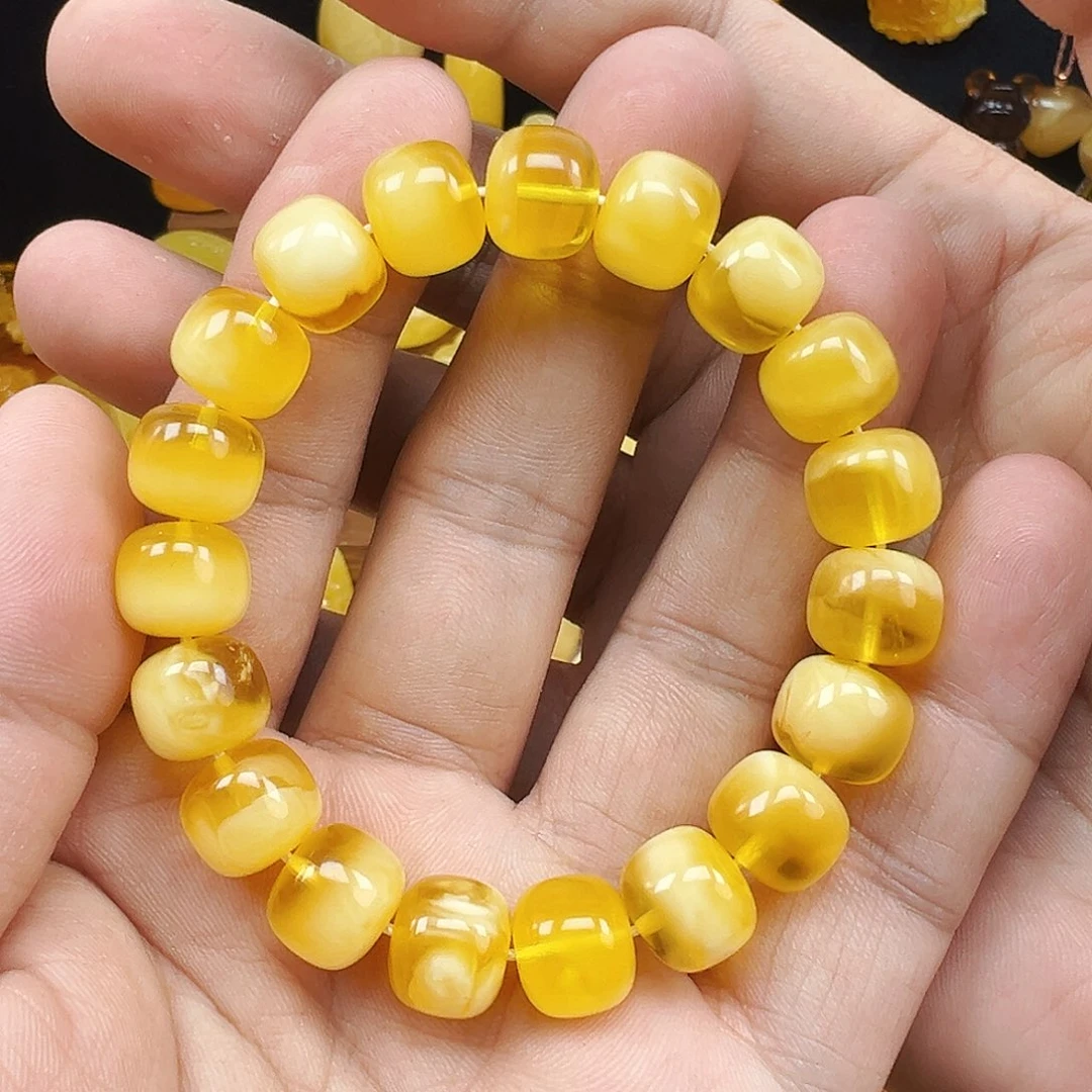 蜜蜡未镶嵌珠宝奇石单圈12.3mm，20克