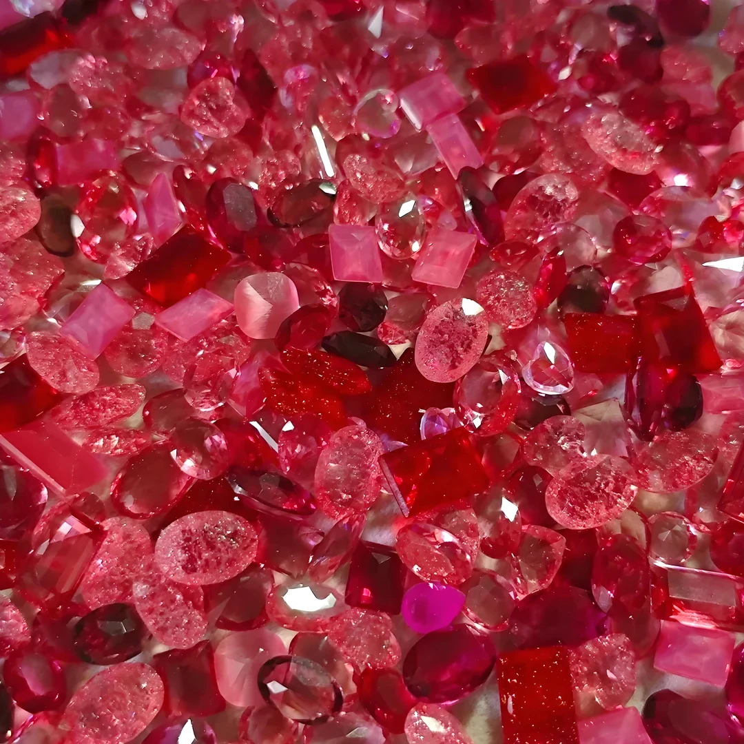 【森屿美甲饰品】全瑕梧州料玫红、华子二厂美甲饰品