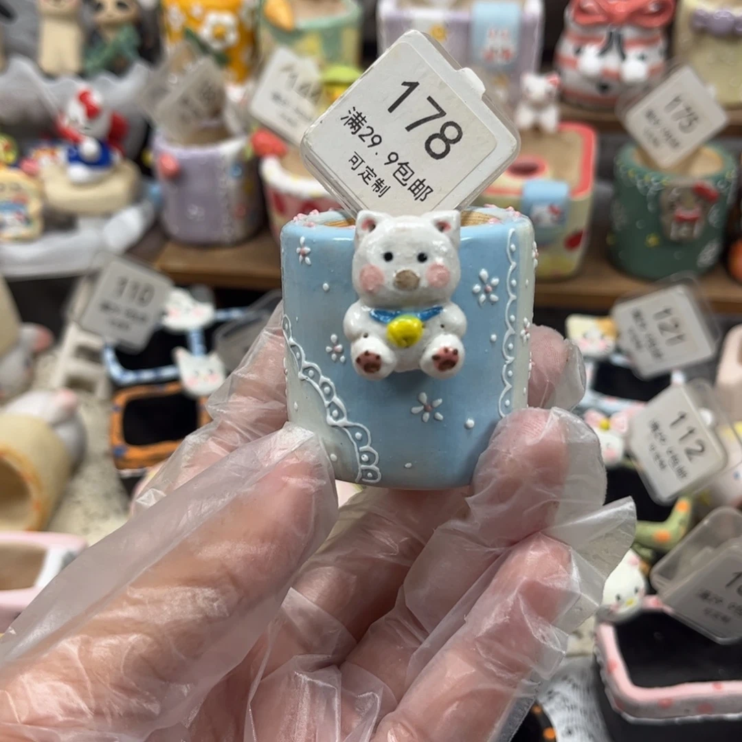 178拇指花盆手绘花盆