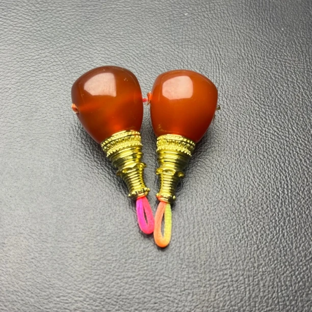 川料樱桃红玛瑙分体三通 尺寸16mm+文玩配饰