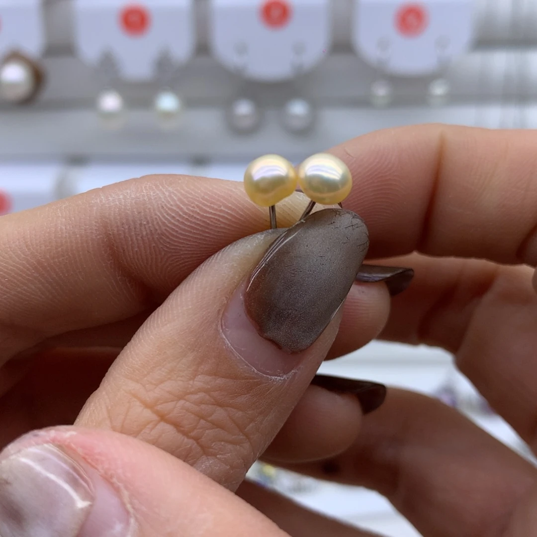 淡水珍珠耳饰银S925镶嵌H****麻