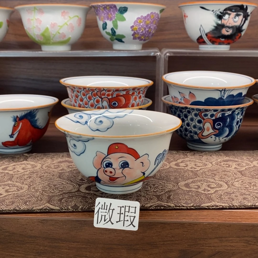 釉下彩老陶泥手工绘制