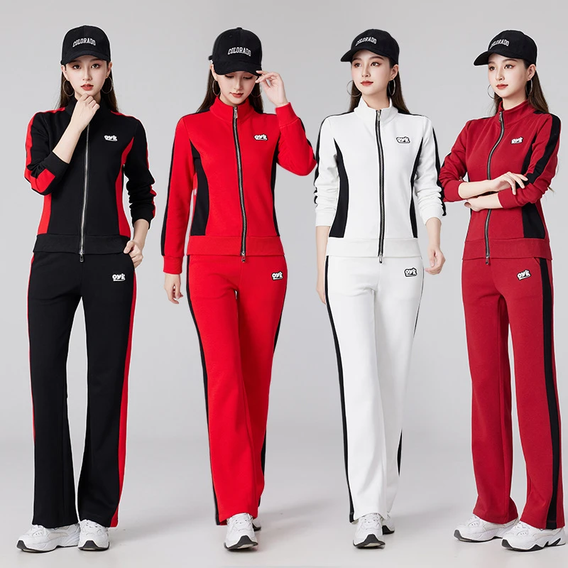 2024秋冬广场舞服装新款套装团体健身跳操运动休闲跑步户外登山女