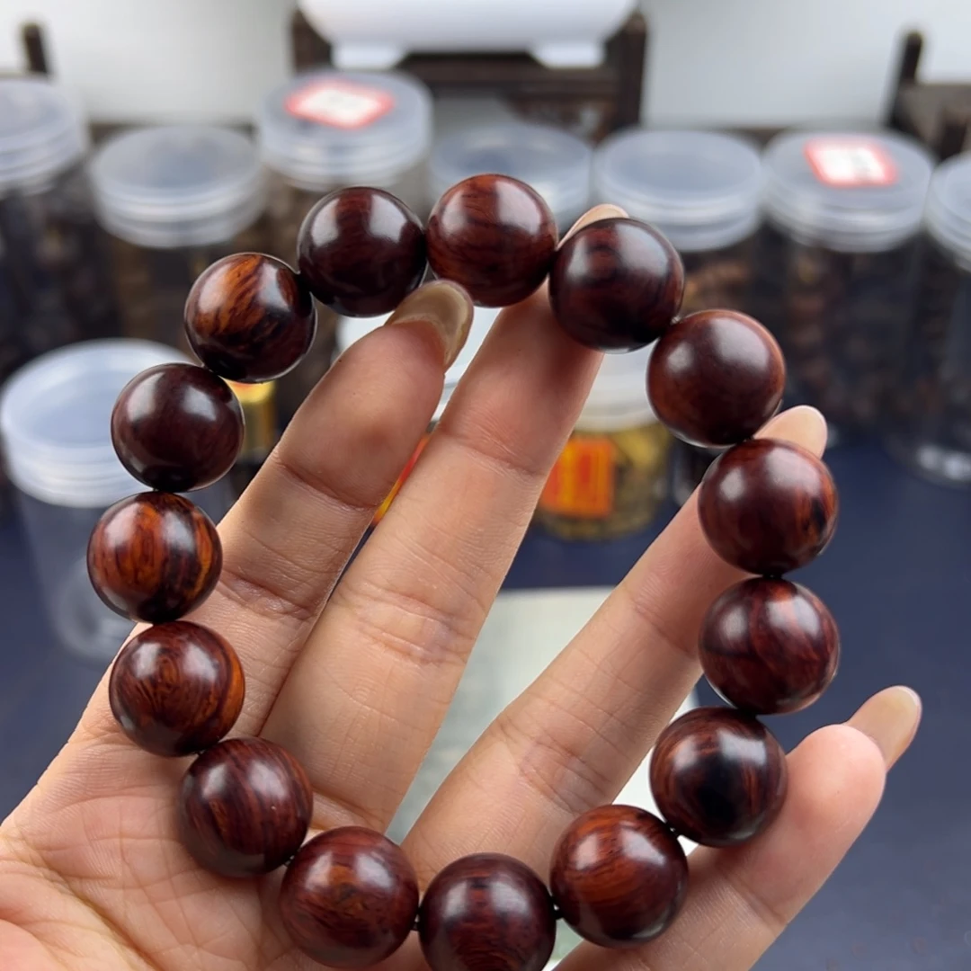 藤类海南红降花梨公1.5圆珠