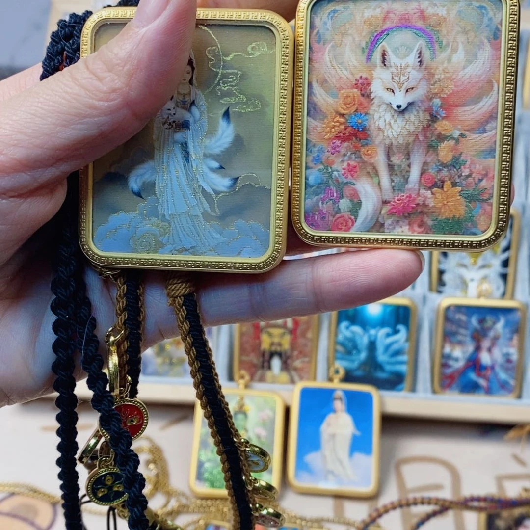 吊坠手绘唐卡小九吊坠