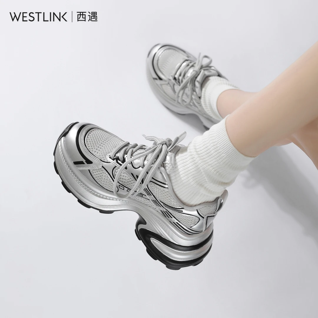 Westlink/西遇老爹鞋子女ins潮牌百搭2025新款厚底时尚运动休闲鞋