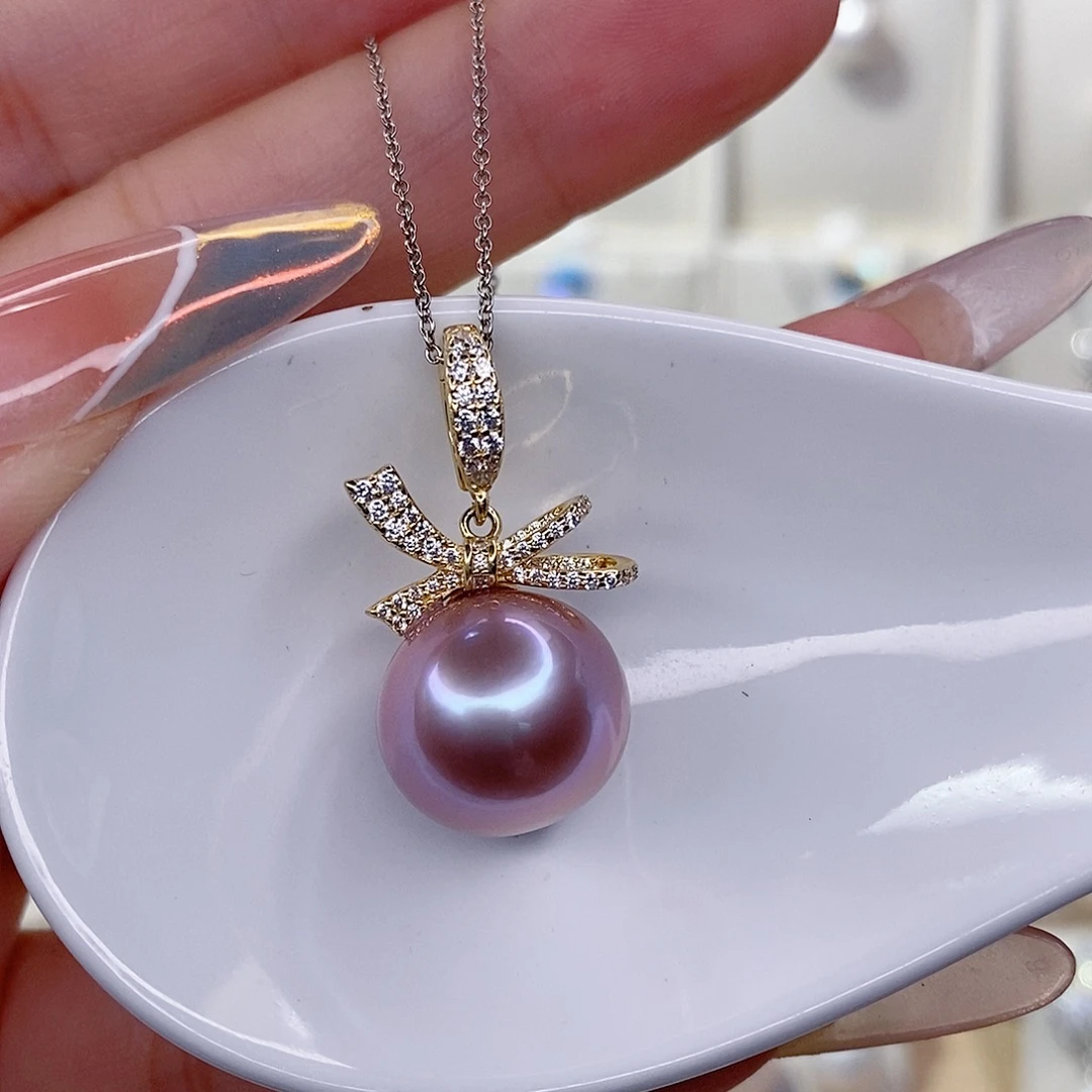 依***文淡水珍珠银S925镶嵌吊坠(赠链)