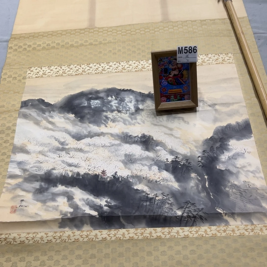 国画陇***聚手绘临摹山水挂轴