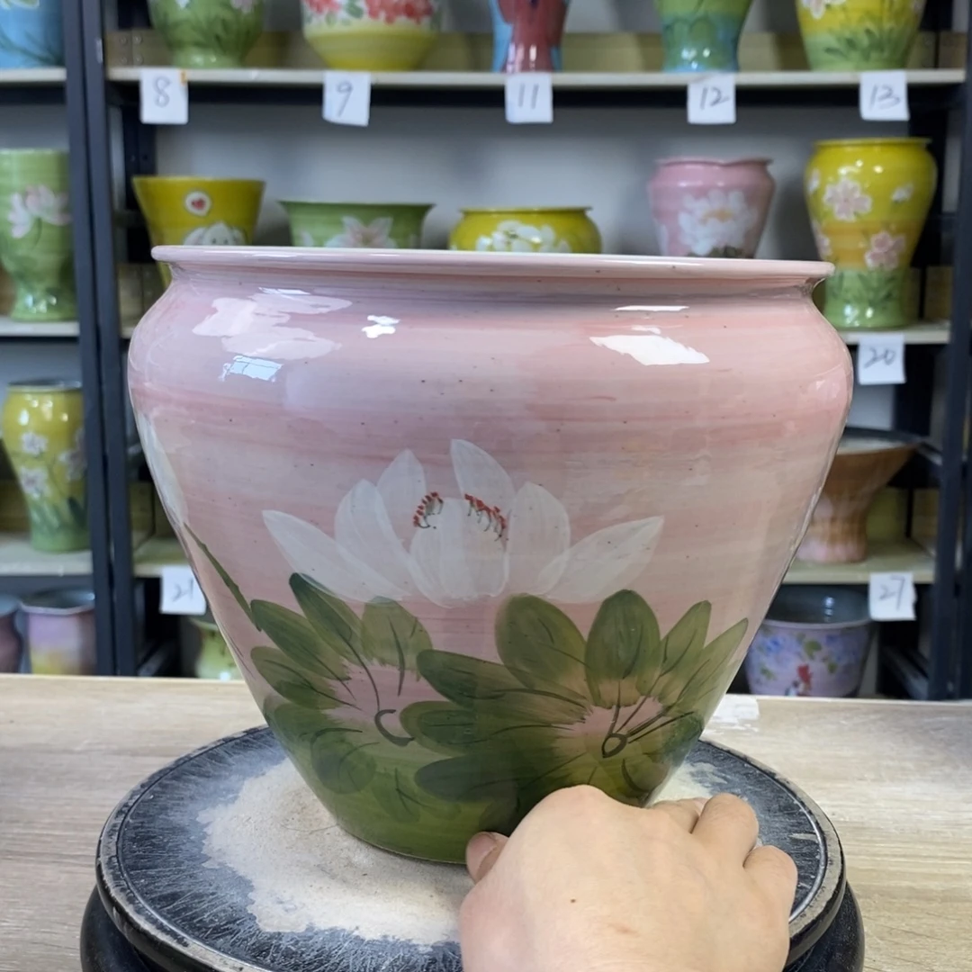 景德镇手工手绘陶瓷花盆