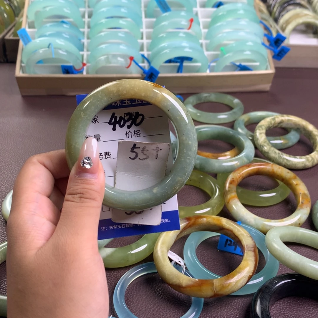 未镶嵌蛇纹石玉手镯4030