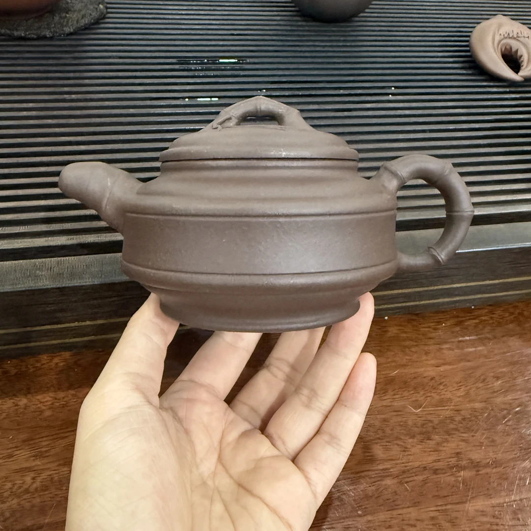 【竹节•原矿紫泥】240cc半手工紫砂壶
