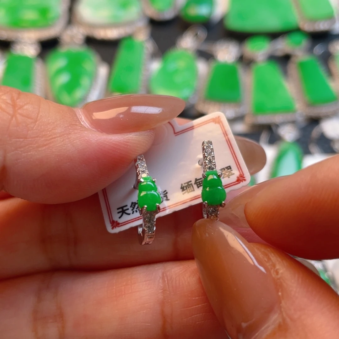 翡翠银S925镶嵌吊坠(不含链)