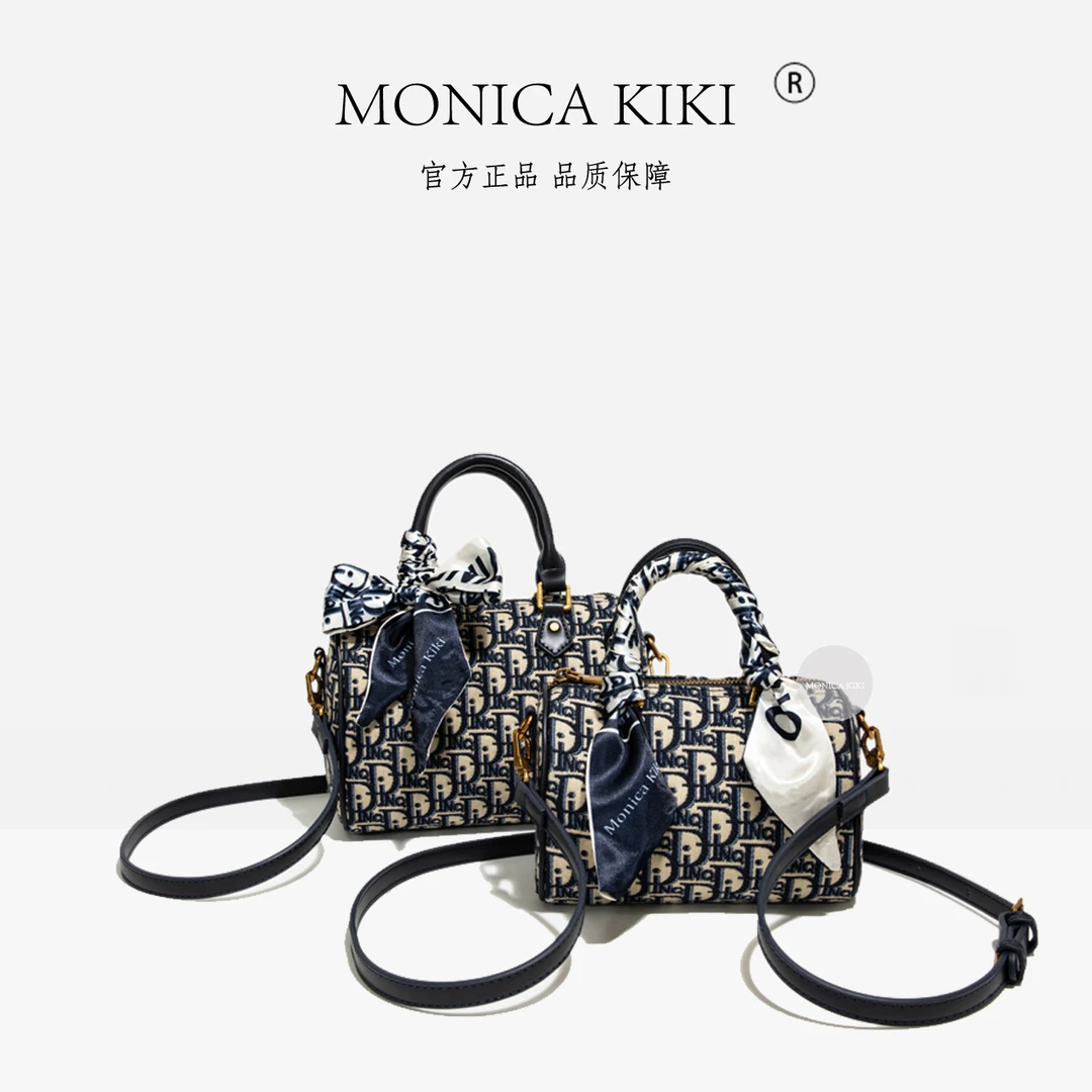 今年流行爆款包包女式2025新款超火刺绣老花枕头包百搭单肩斜挎包