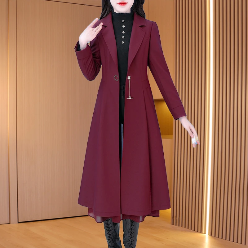 风衣外套女2025年新款中长款高端薄款贵夫人洋气流行大衣