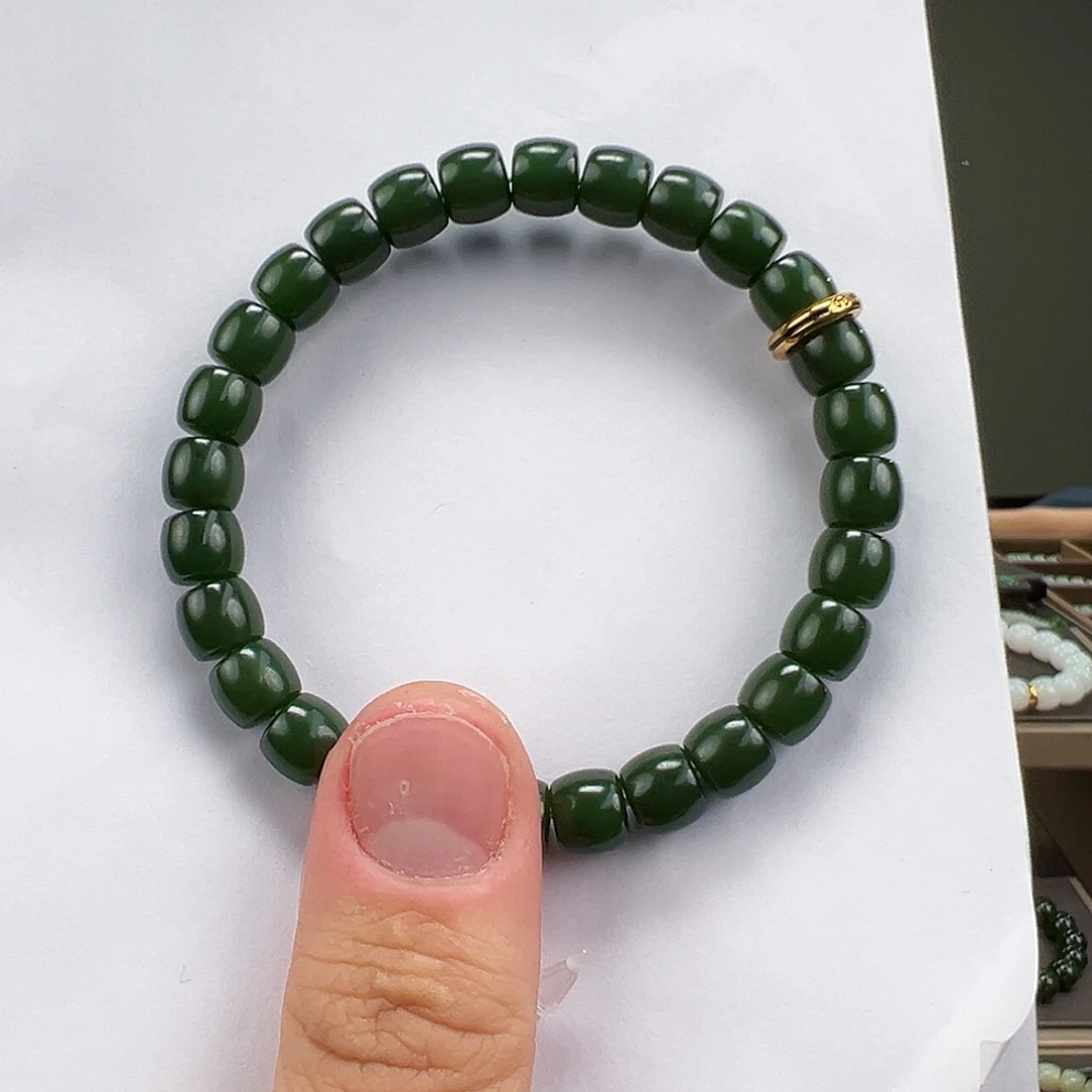 和田玉未镶嵌手链卡8mm藏物