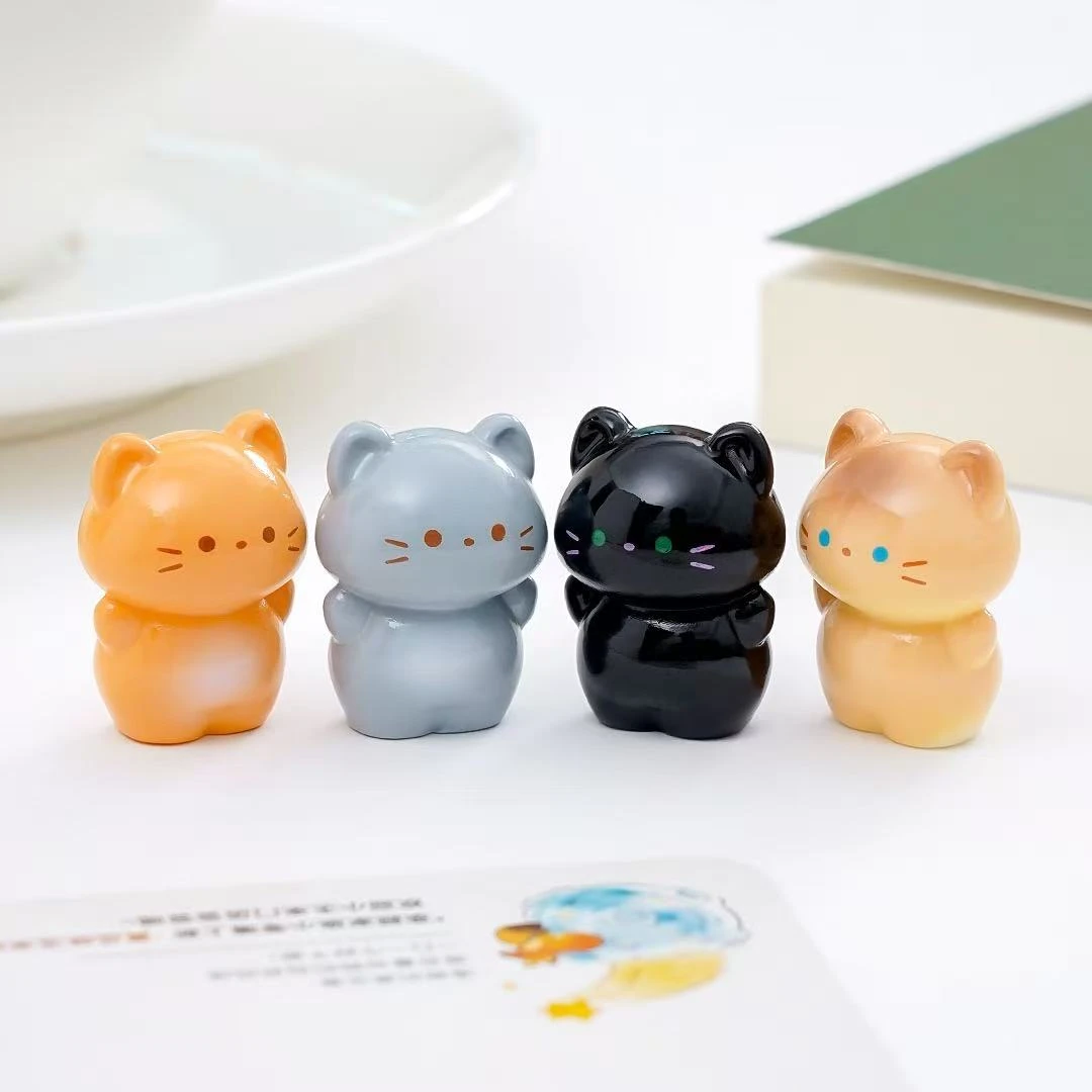 可爱站立暹罗橘猫公仔萌粒diy装饰品盲袋挂配件汽车载桌面小摆件