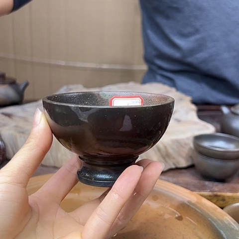 刀***雨戬谷龙窑坭兴陶柴烧杯1