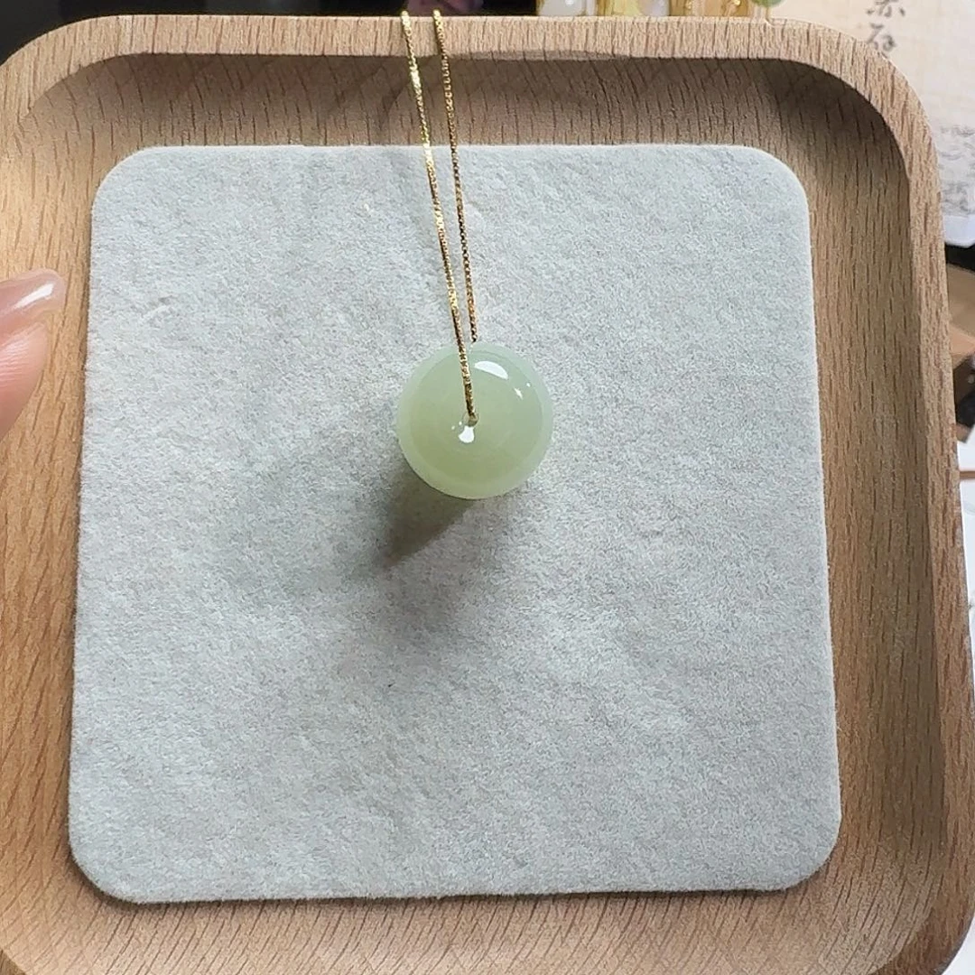 瑶***和田玉未镶嵌吊坠(赠链)猫眼平安扣