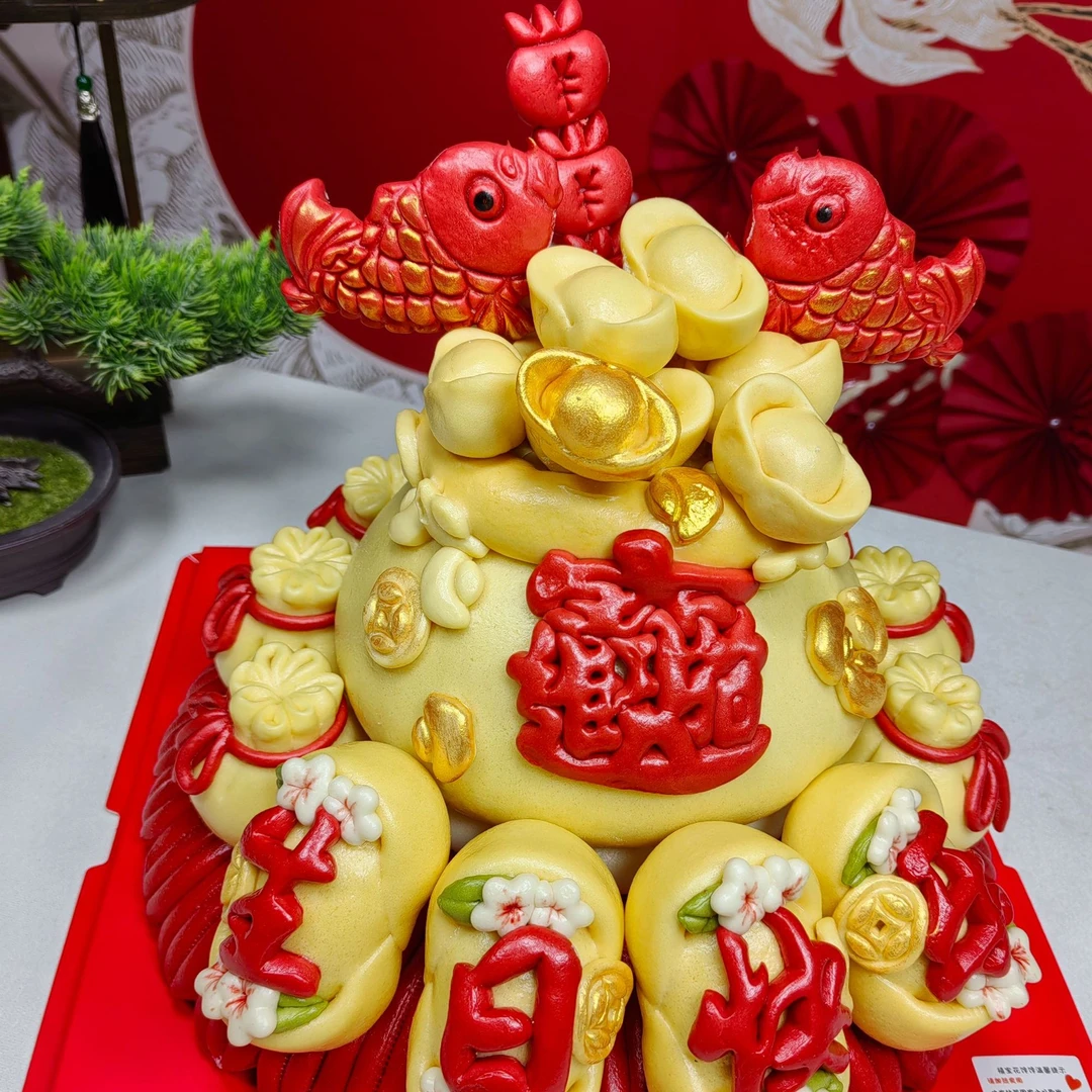 山东胶东花饽饽生日聚宝盆祝寿款花饽饽
