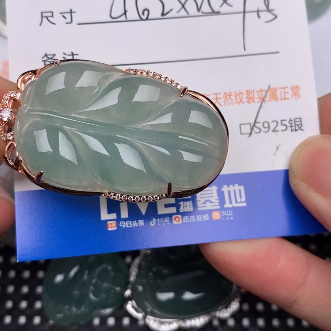 芳***翡翠银S925镶嵌颈饰