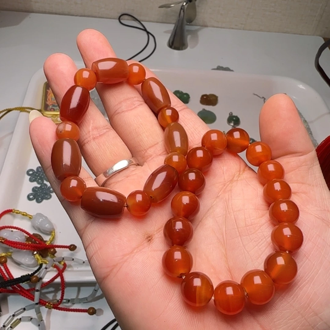 玛瑙/玉髓未镶嵌颈饰路路通转运珠