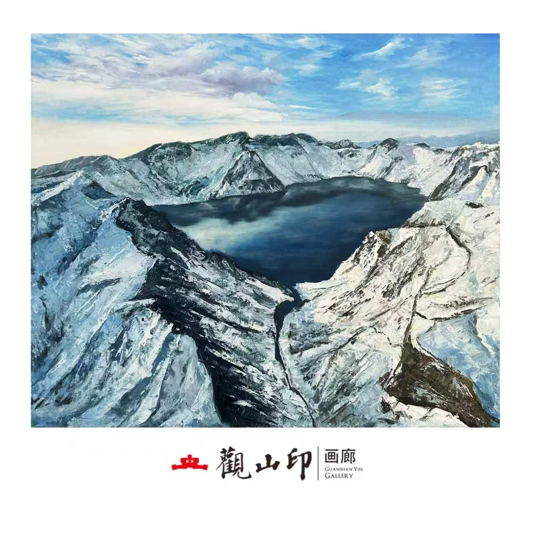 H原创手绘风景油画50x55cm山水作品9701