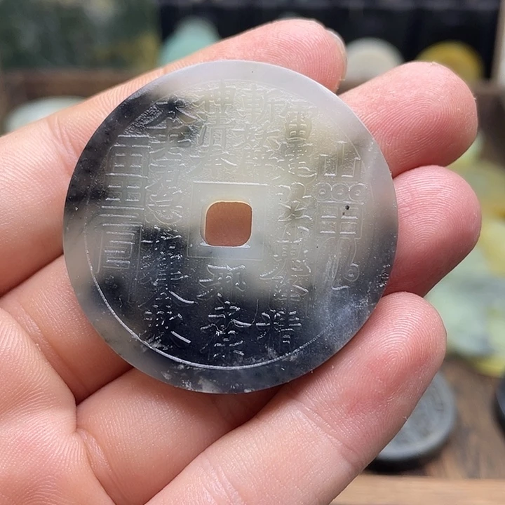 蛇纹石玉挂件未镶嵌苔***竹