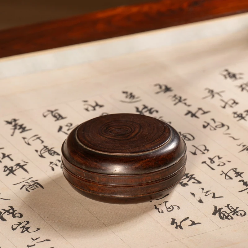 清代黄花梨整挖弦纹香盒文玩古董收藏文房雅器海南黄花梨盖盒摆件