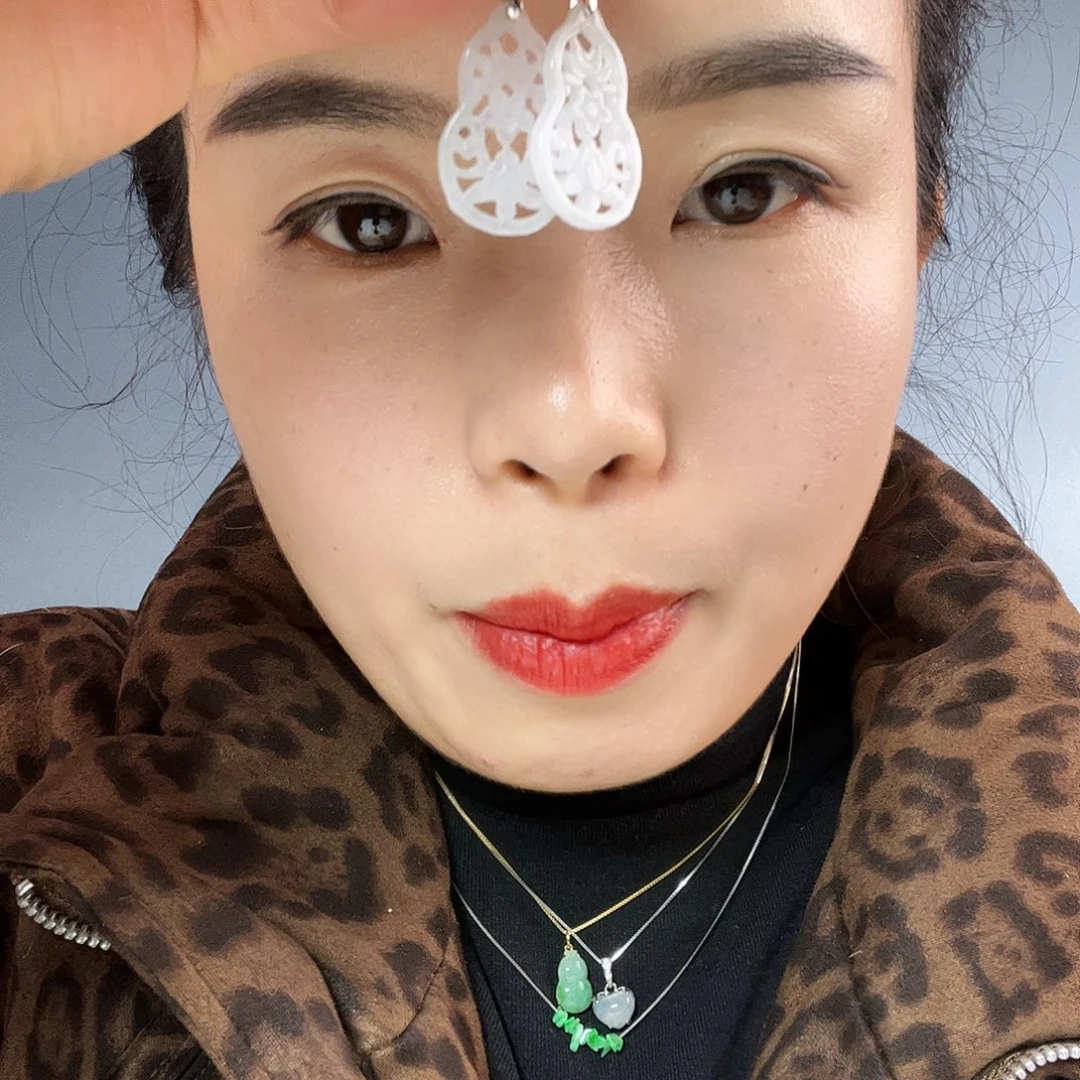 翡翠银S925镶嵌耳饰天然翡翠