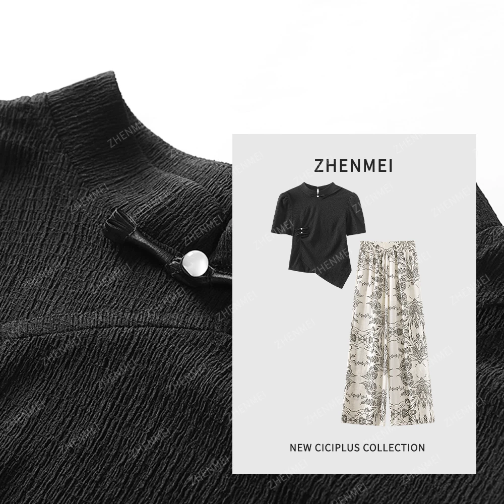 2025新款束腰印花百搭设计高级感套装3037