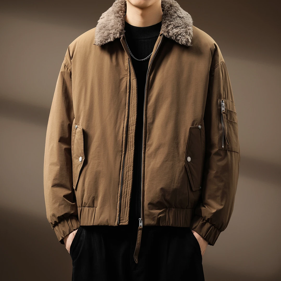 MR.MUDI/穆迪先生美式重磅90白鸭绒羽绒服男冬季保暖工装外套