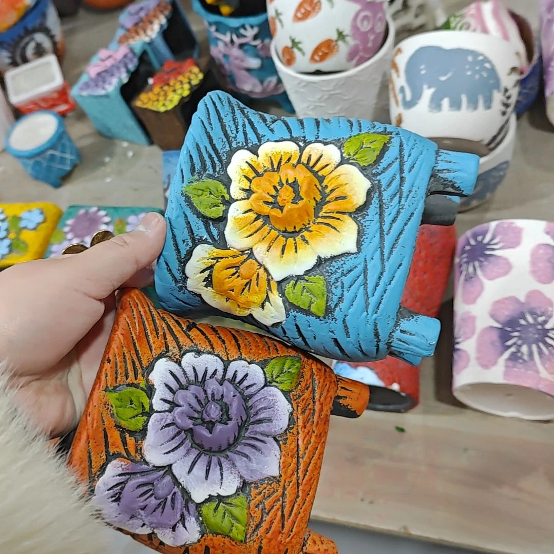 红陶吸水透气的白陶花盆凑满12发货