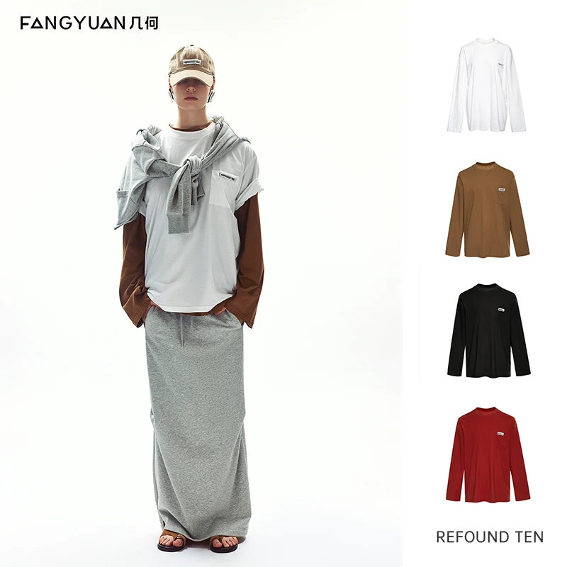 REFOUND TEN小众设计师品牌 圆领织标长袖