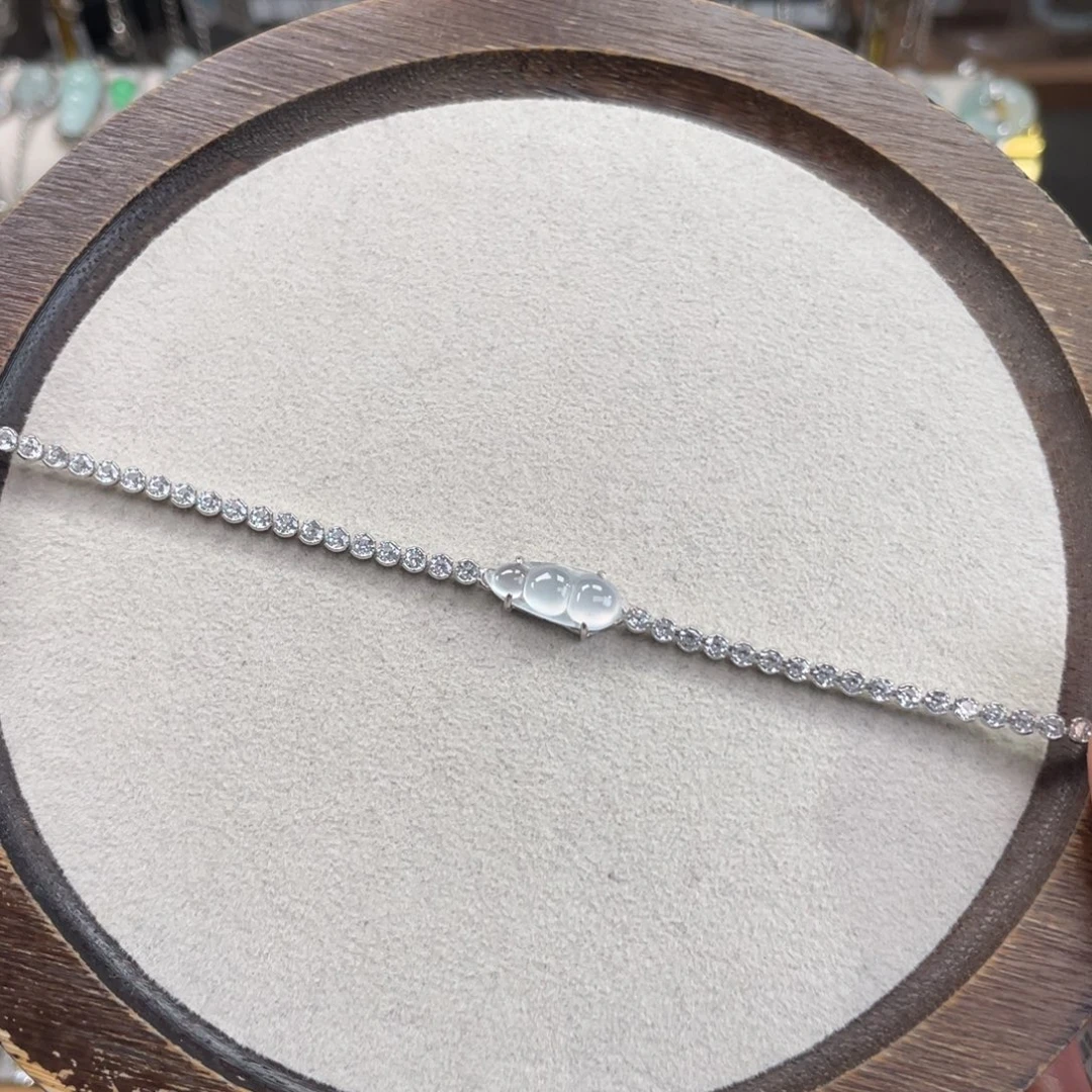 翡翠银S925镶嵌手链