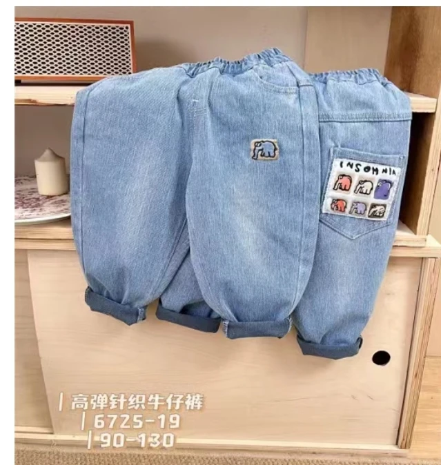 6725-19散口针织卡通牛仔裤（小象）