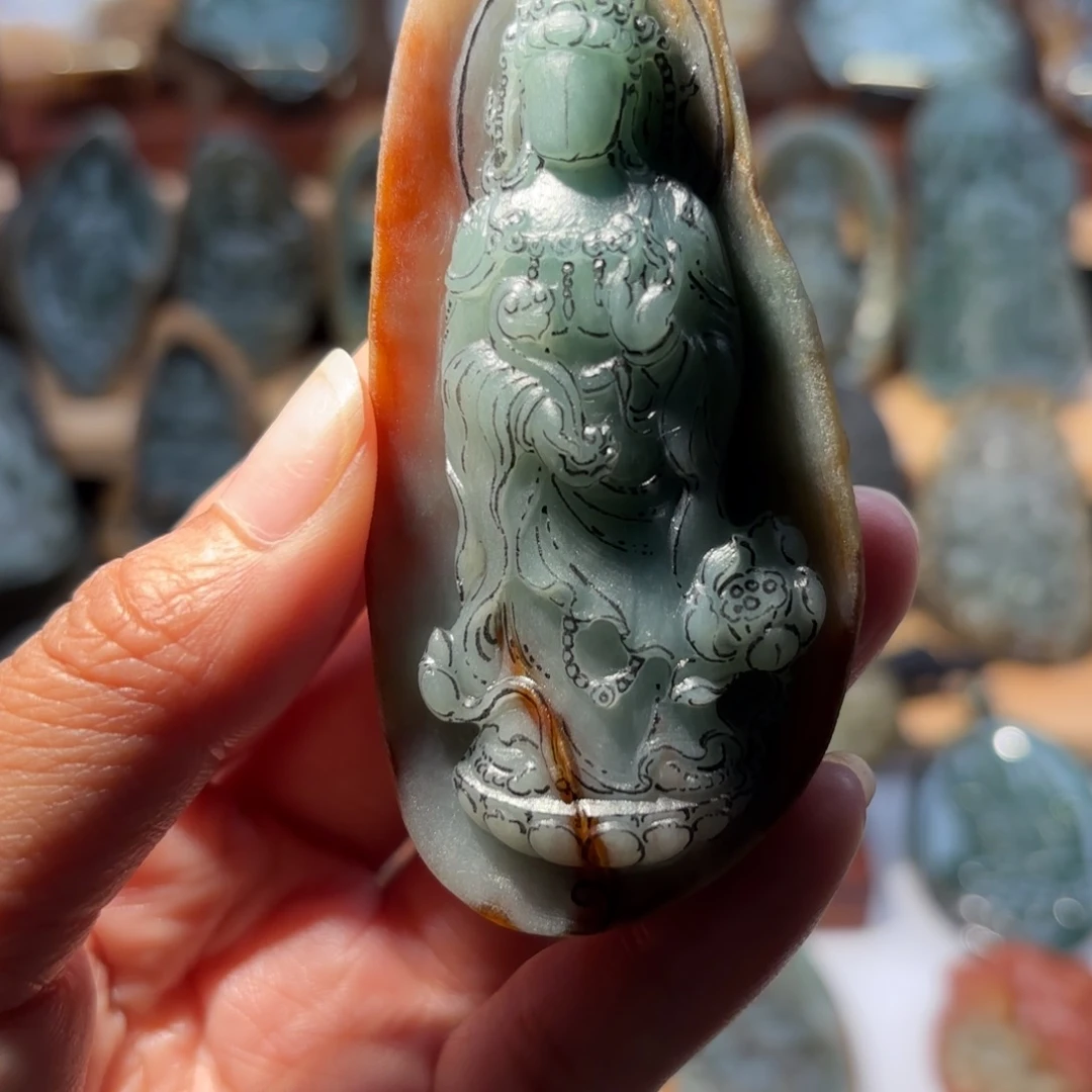 阿***️定制翡翠未镶嵌站观音