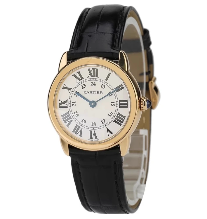 99新 Cartier/卡地亚 伦敦系列18K黄金石英女表W6700355表径29.5