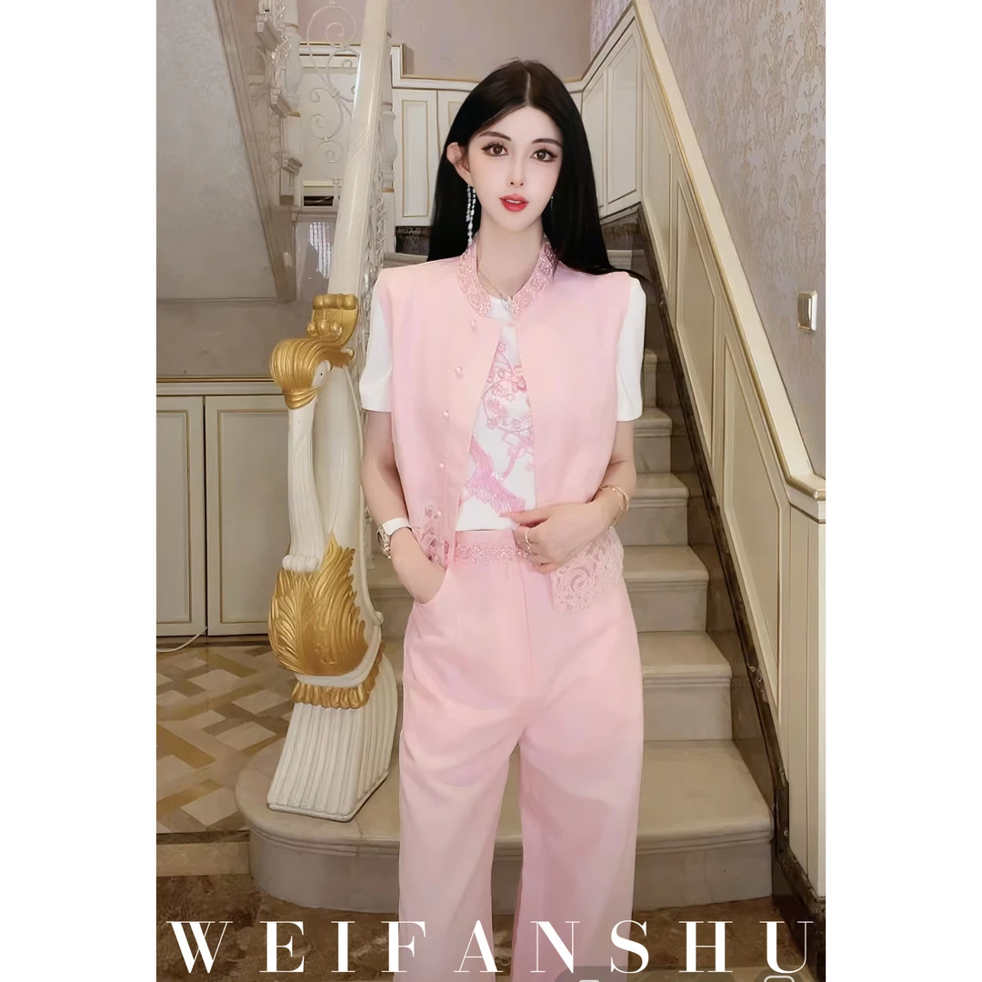 WEIFANSHU/魏凡舒【假日足迹】春夏新款气质休闲马甲套装&外套&裤子