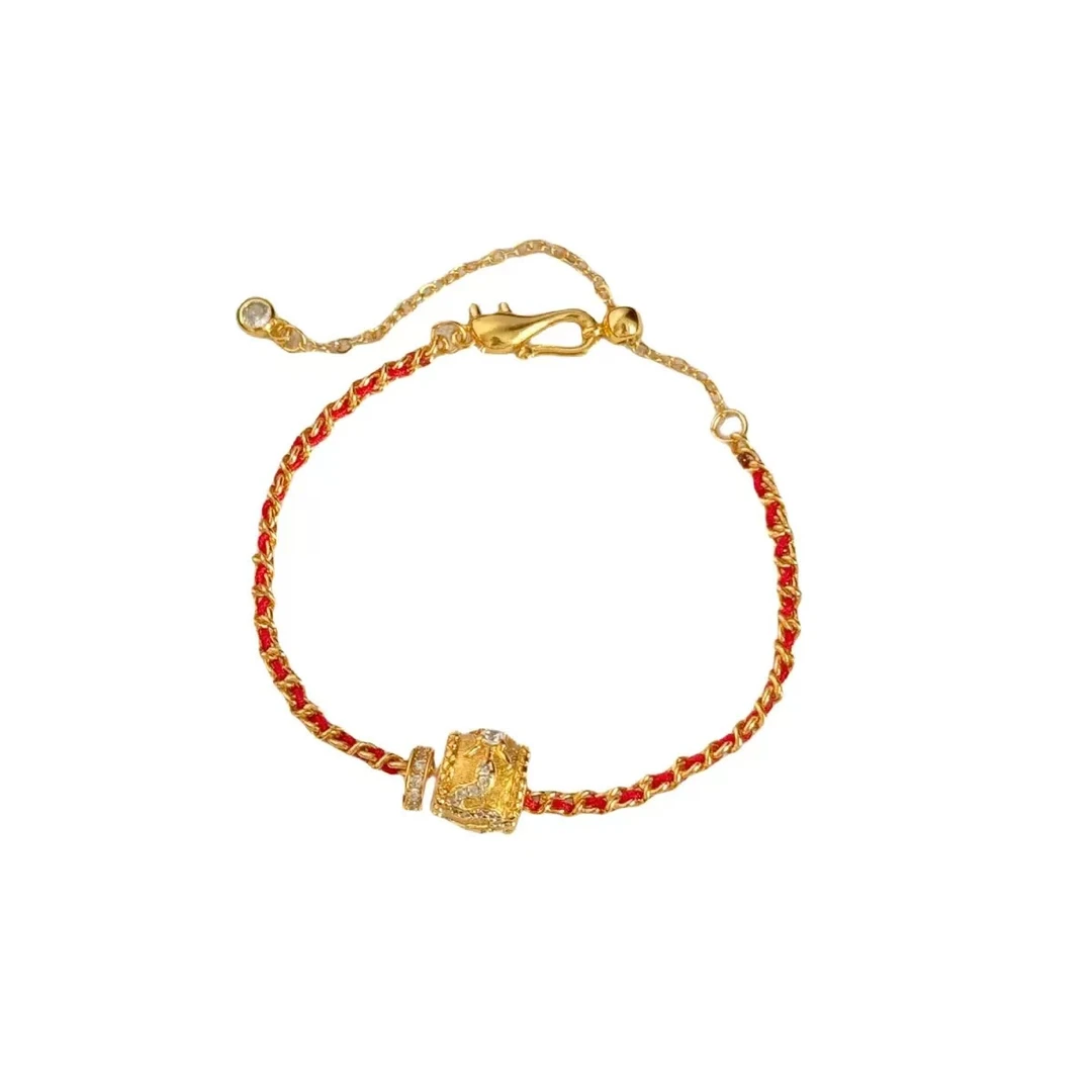 铜合金手链 法国编织万花筒红绳手链k-11