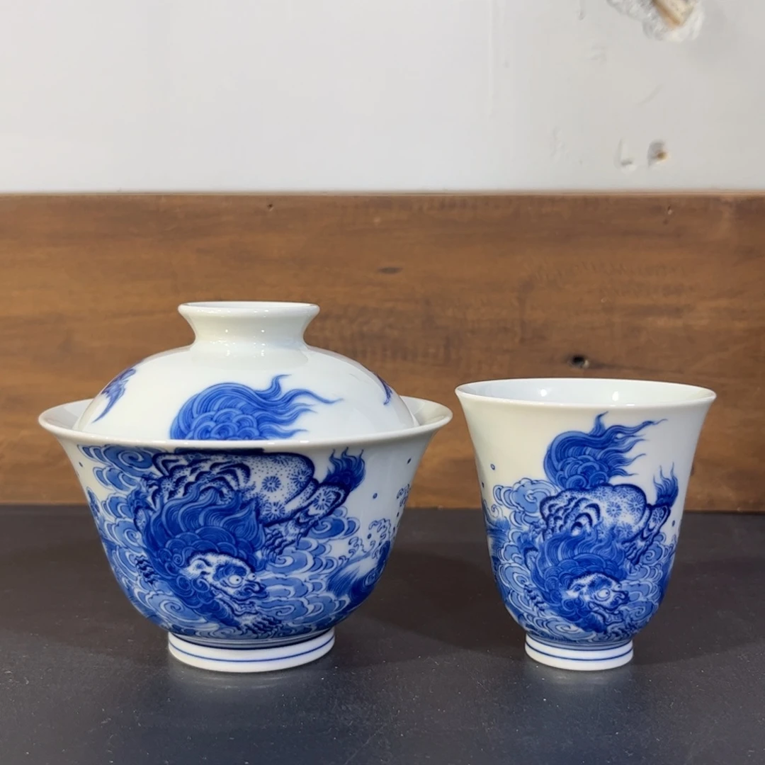 仿清狮子踏浪两件套 可拆分