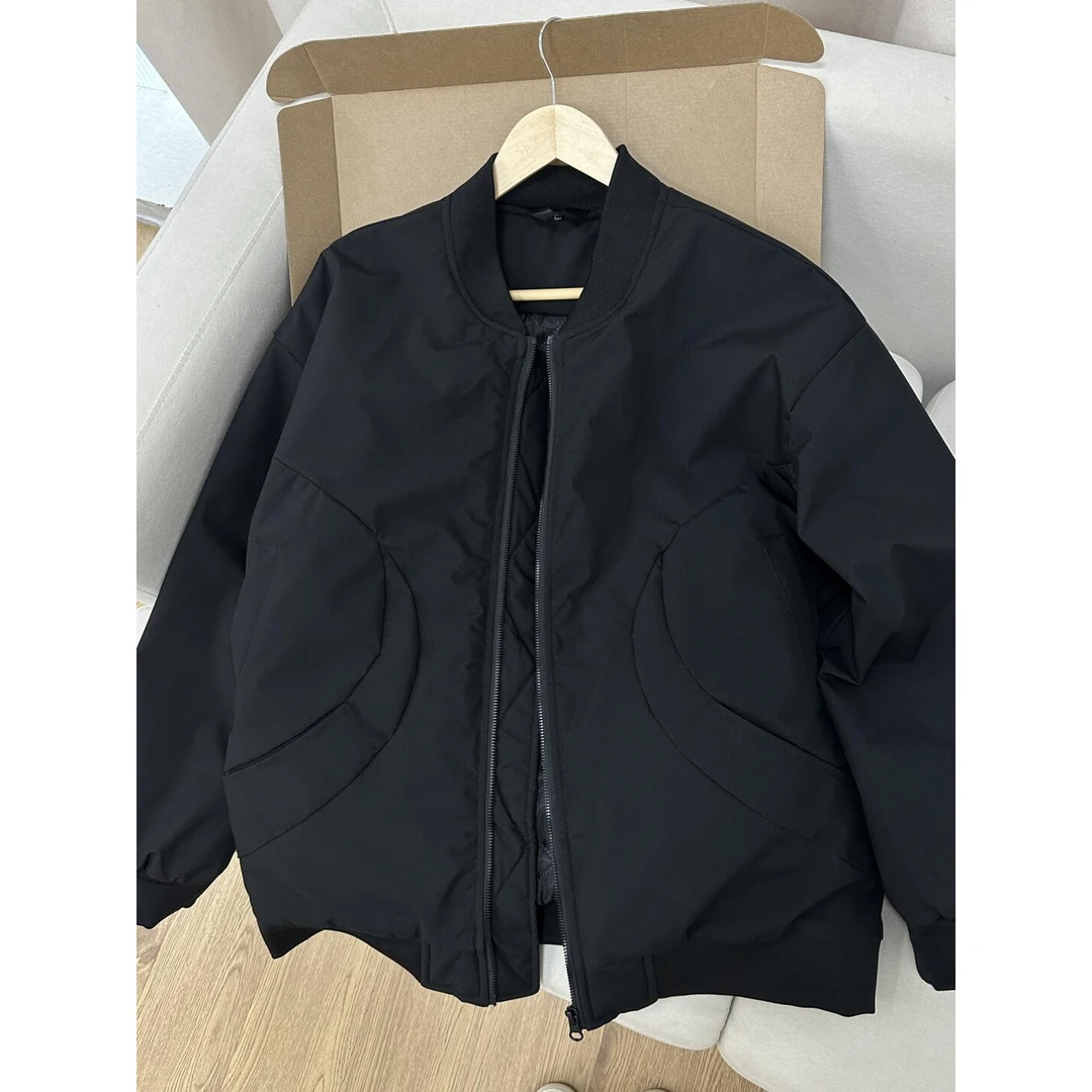 黑色短款飞行员夹克男春秋高级感痞帅美式立领棒球服cleanfit外套