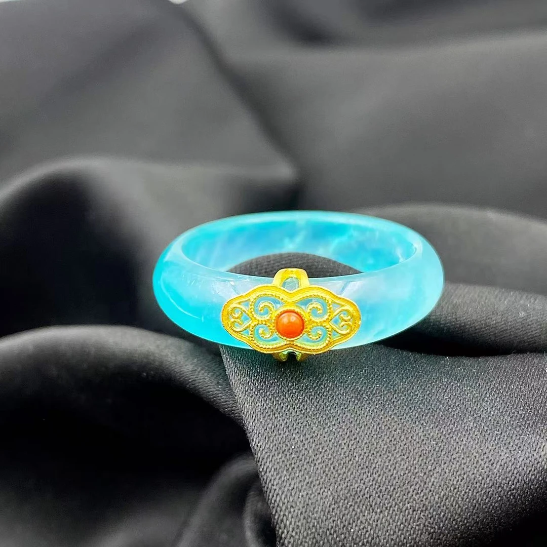 天河石设计款如意戒圈A241