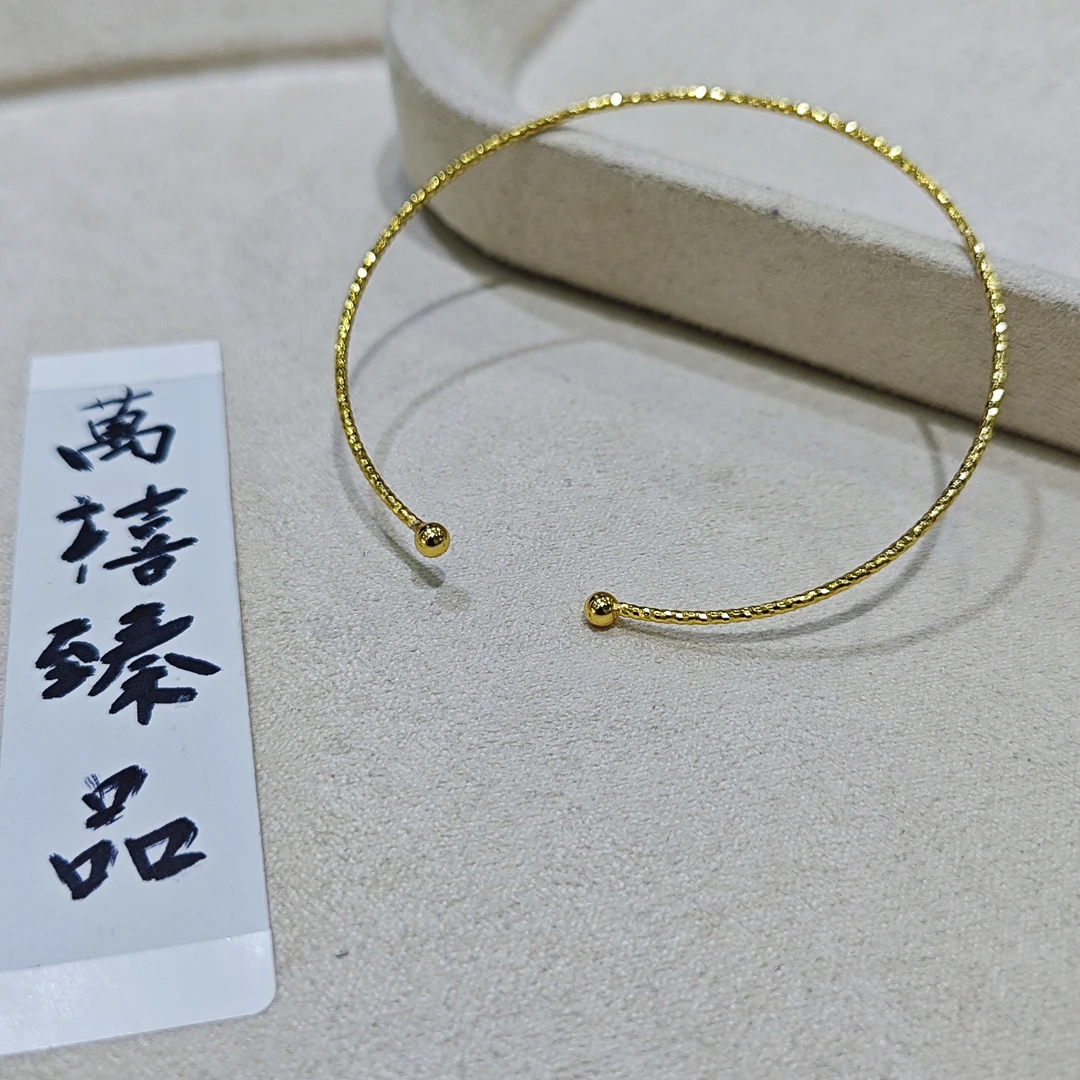925银手镯 金色碎冰冰银手镯A629 yy
