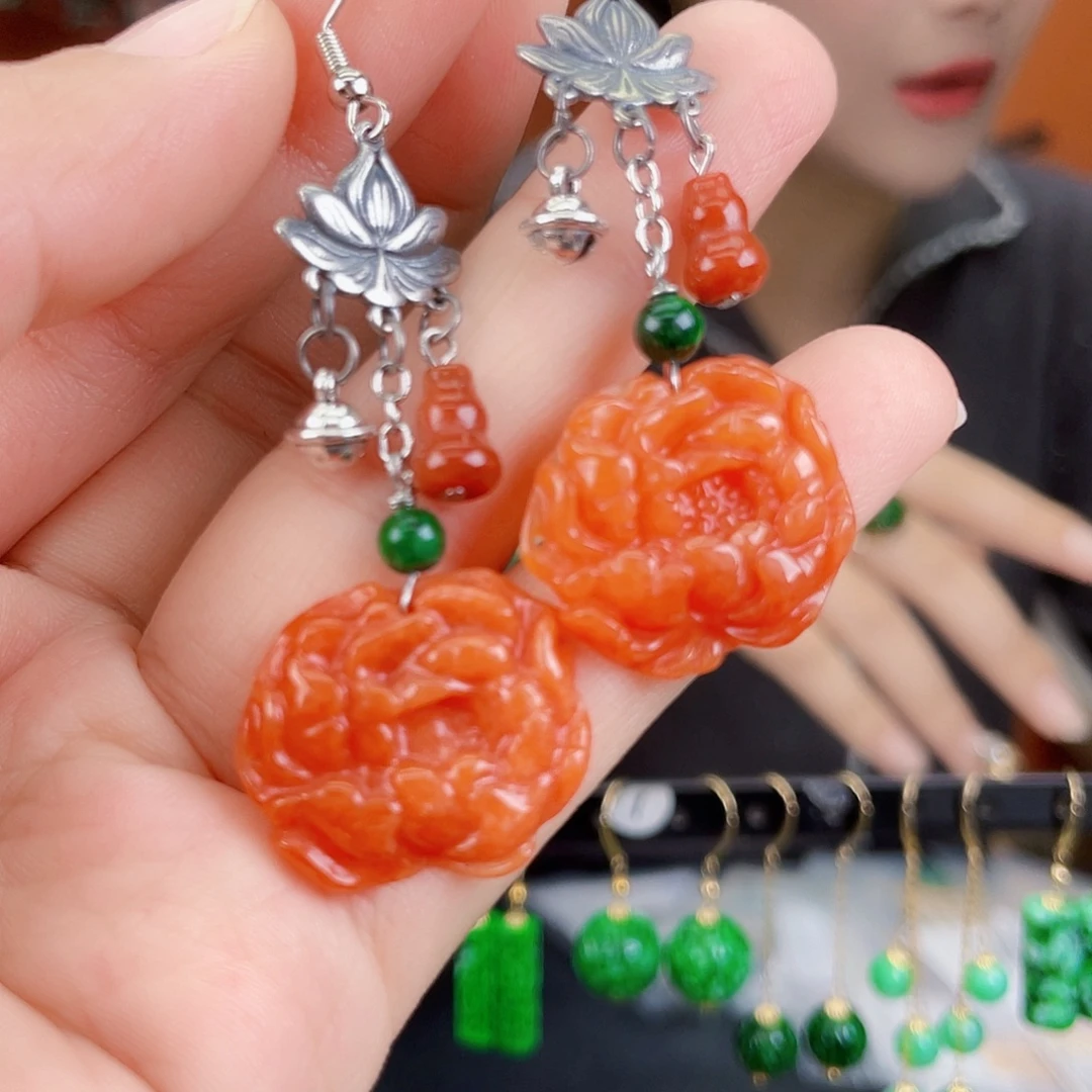 翡翠未镶嵌耳饰饰品