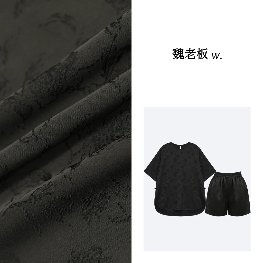 W.Diva【温雅佳人】春季缎面提花国风盘扣时尚百搭套装2D2518115