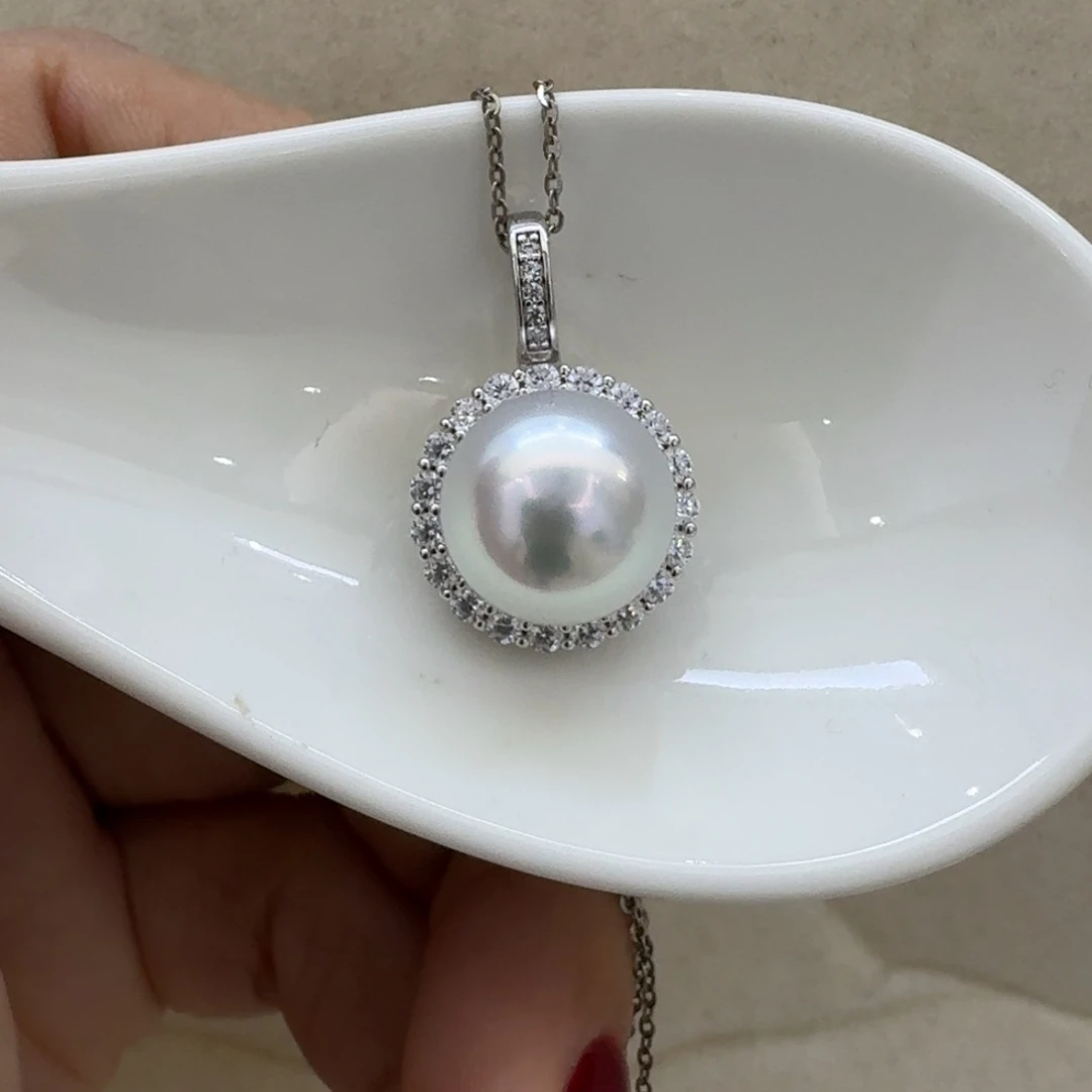 吊坠(不含链)海水珍珠银S925镶嵌