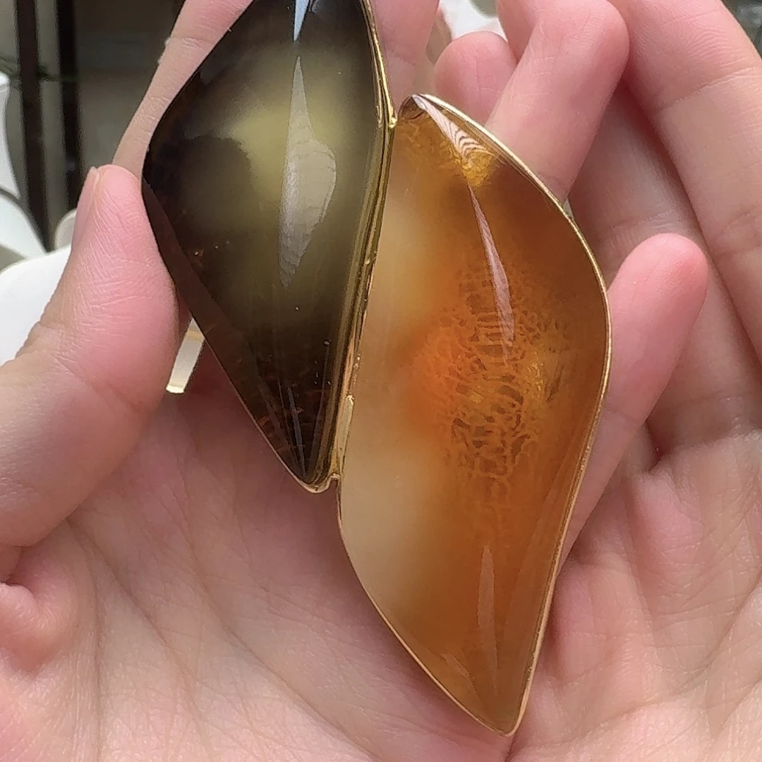 琥珀未镶嵌耳饰吊坠